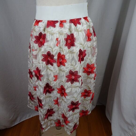 Hesperus Women Embroidery Floral Skirt Size M - Picture 2 of 12